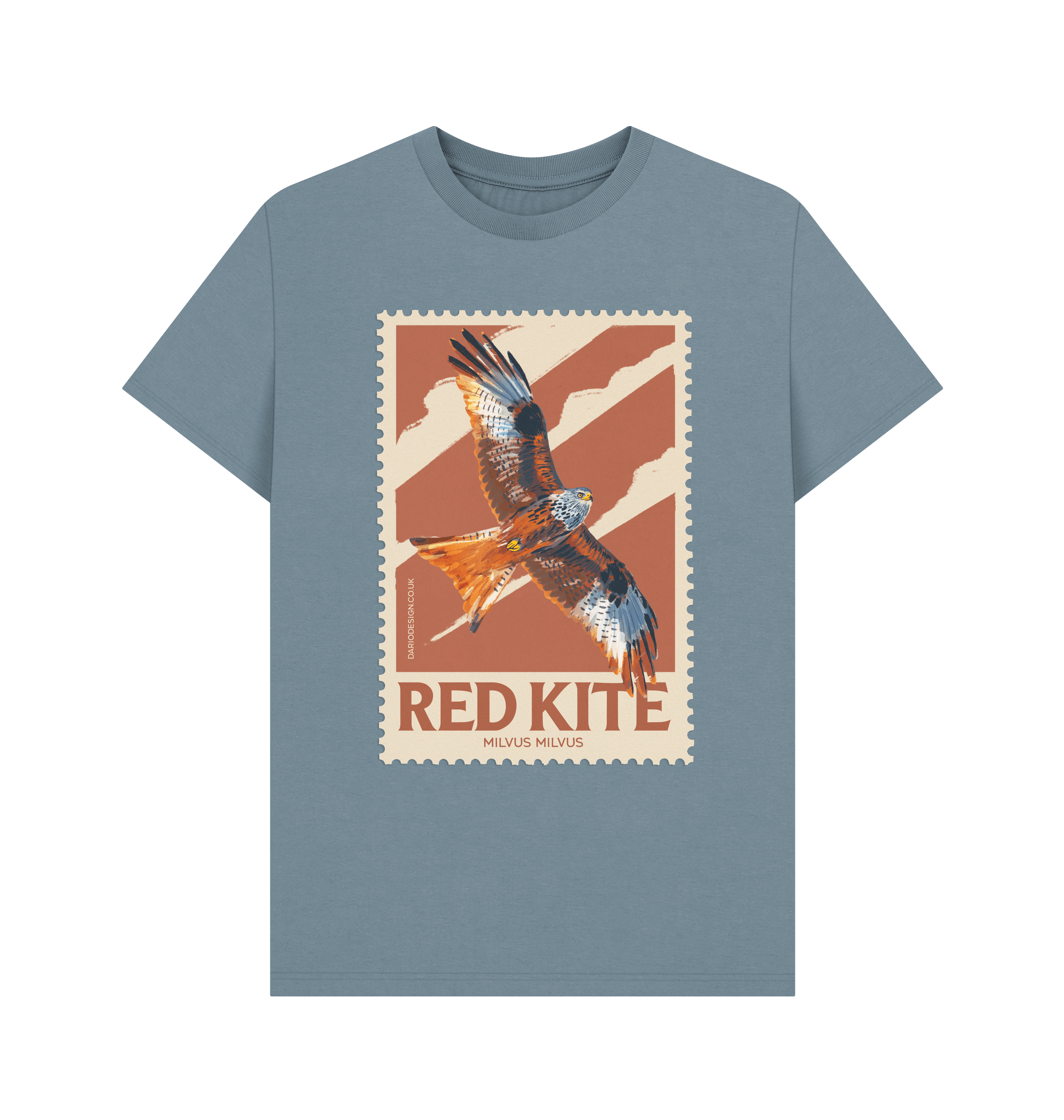 Stone Blue Printed T-shirt Front