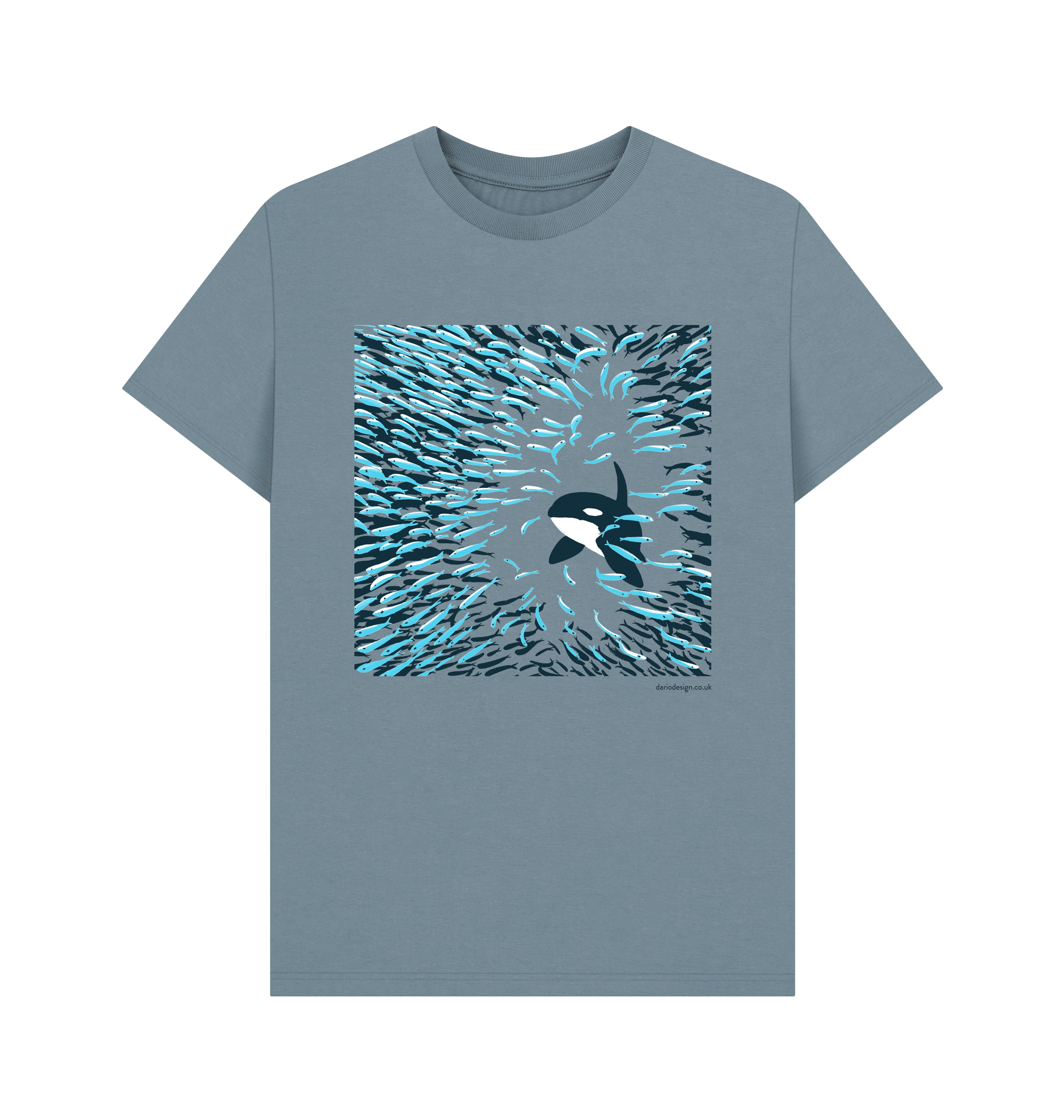 Stone Blue Printed T-shirt Front