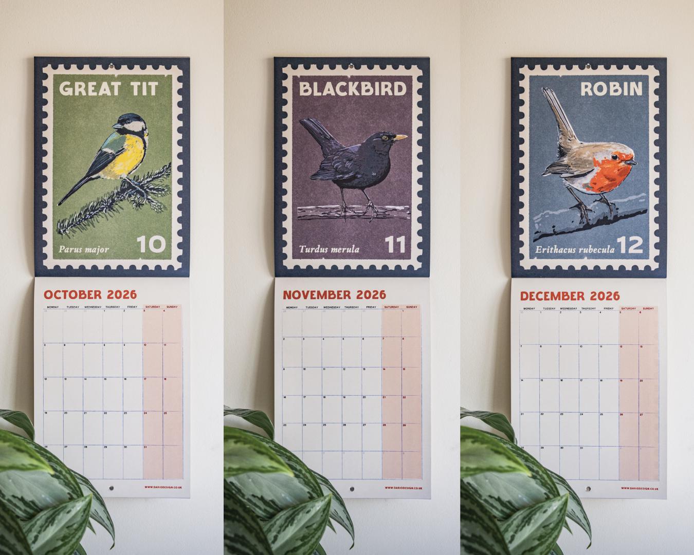 Songbirds - 2026 retro illustrated calendar