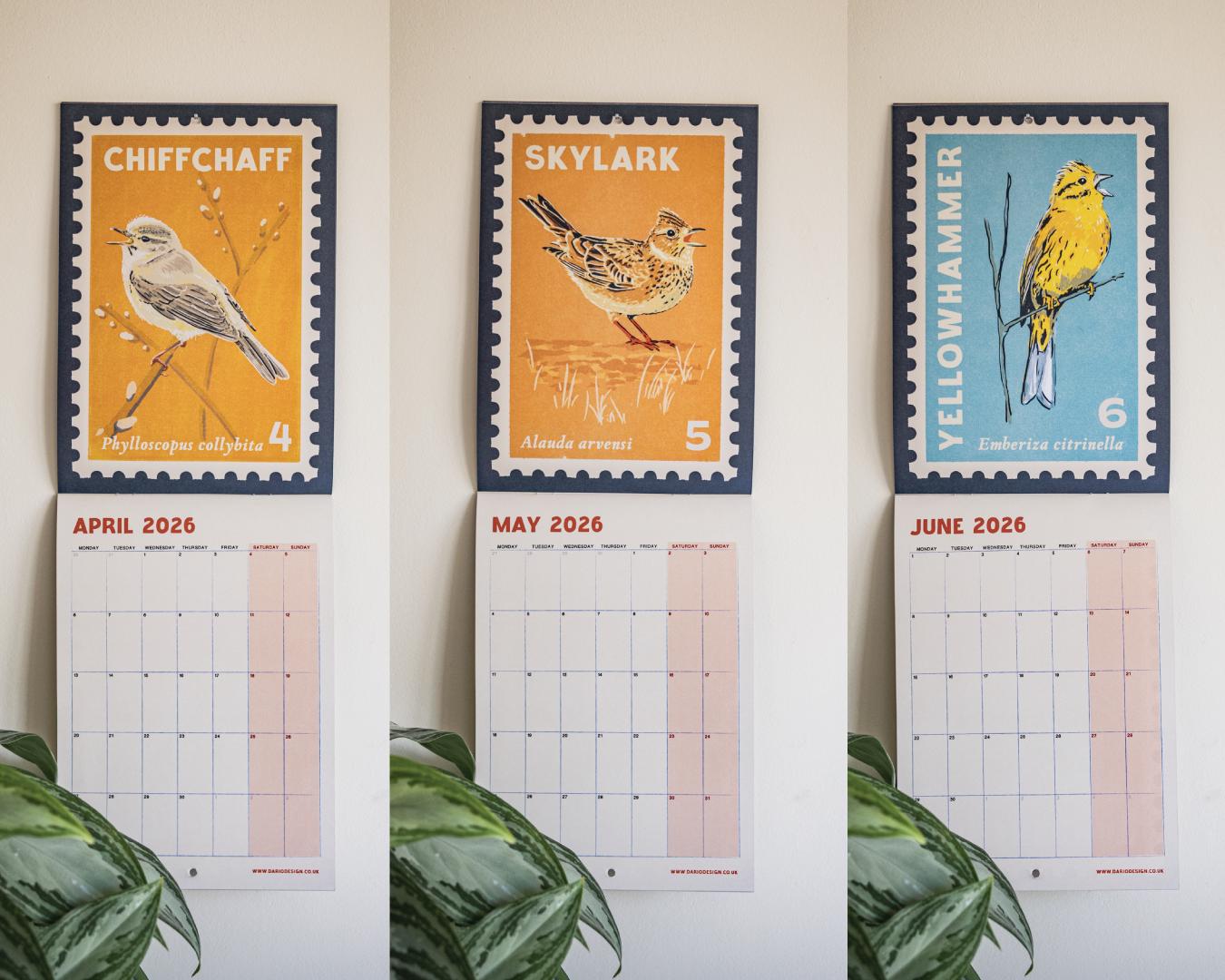 Songbirds - 2026 retro illustrated calendar