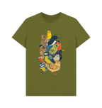 Moss Green Printed T-shirt Front