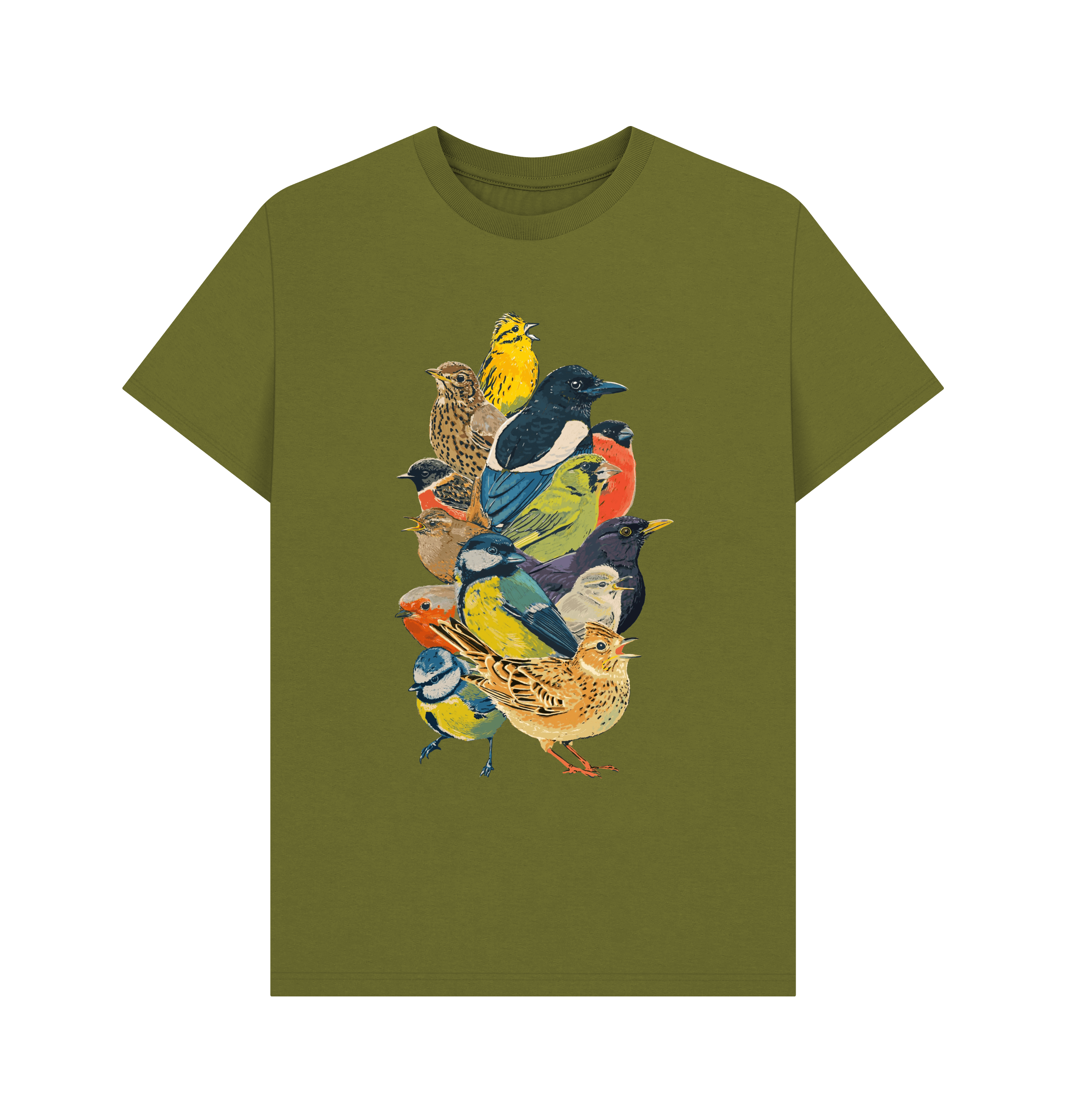 Moss Green Printed T-shirt Front