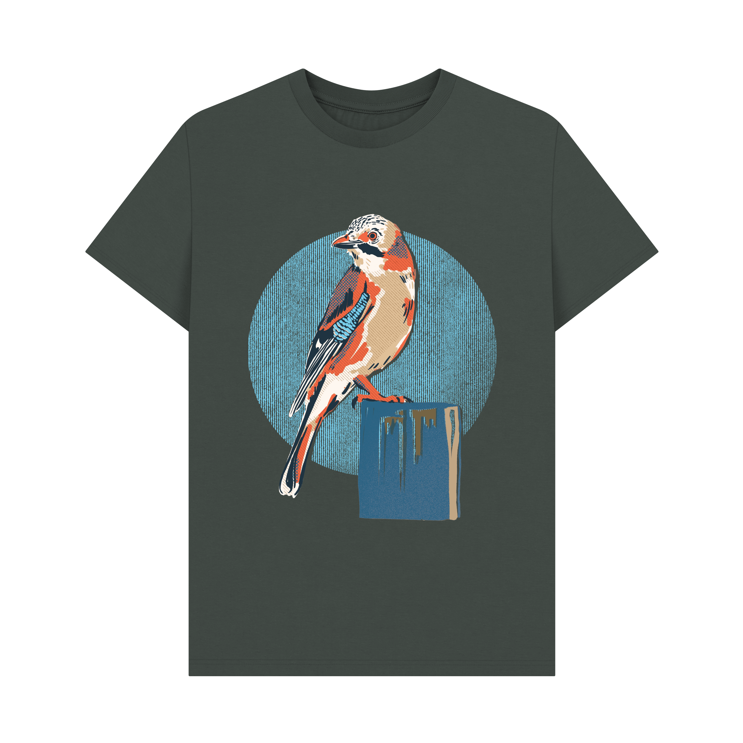 Dark Grey Printed T-shirt Front