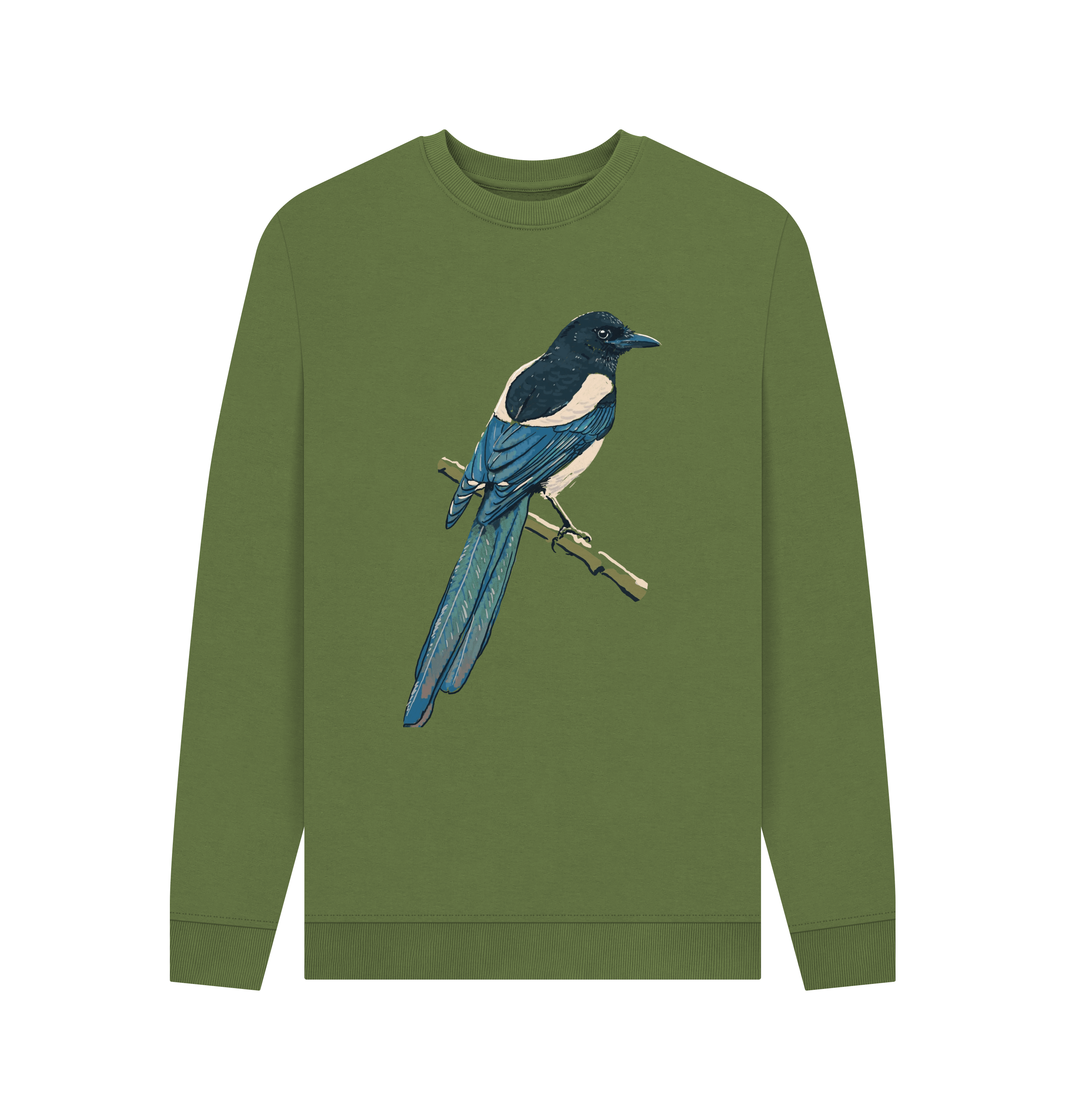 Khaki Printed Sweater Front