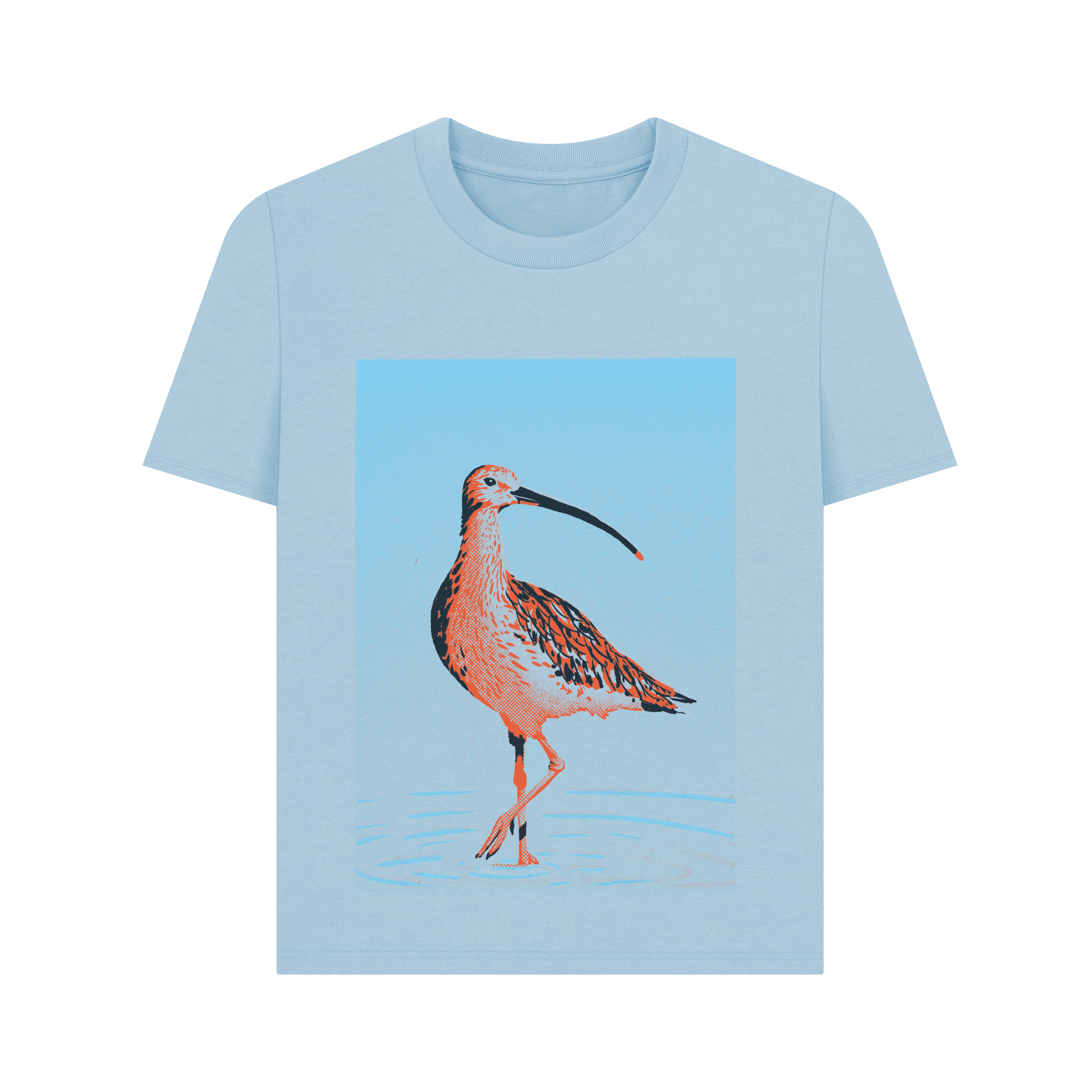 Milky Blue Printed T-shirt Front