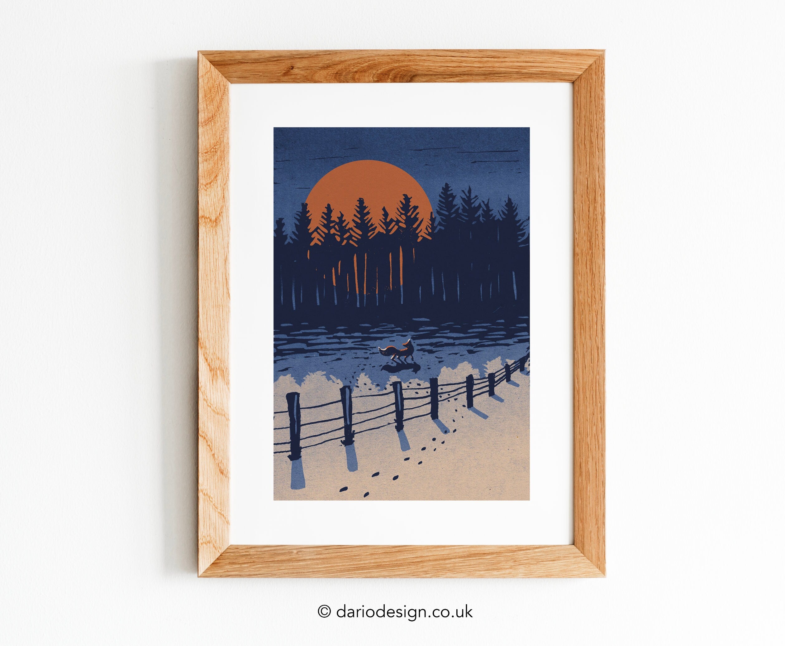 Fox and Big Winter Moon