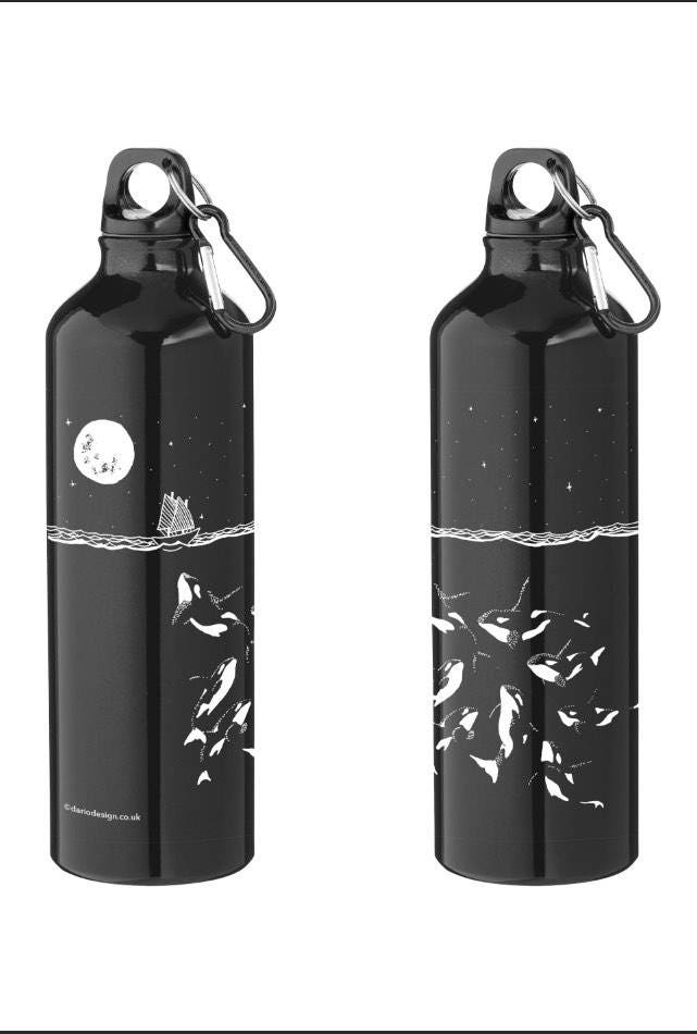 Midnight Orca - 770ml killer whale water bottle
