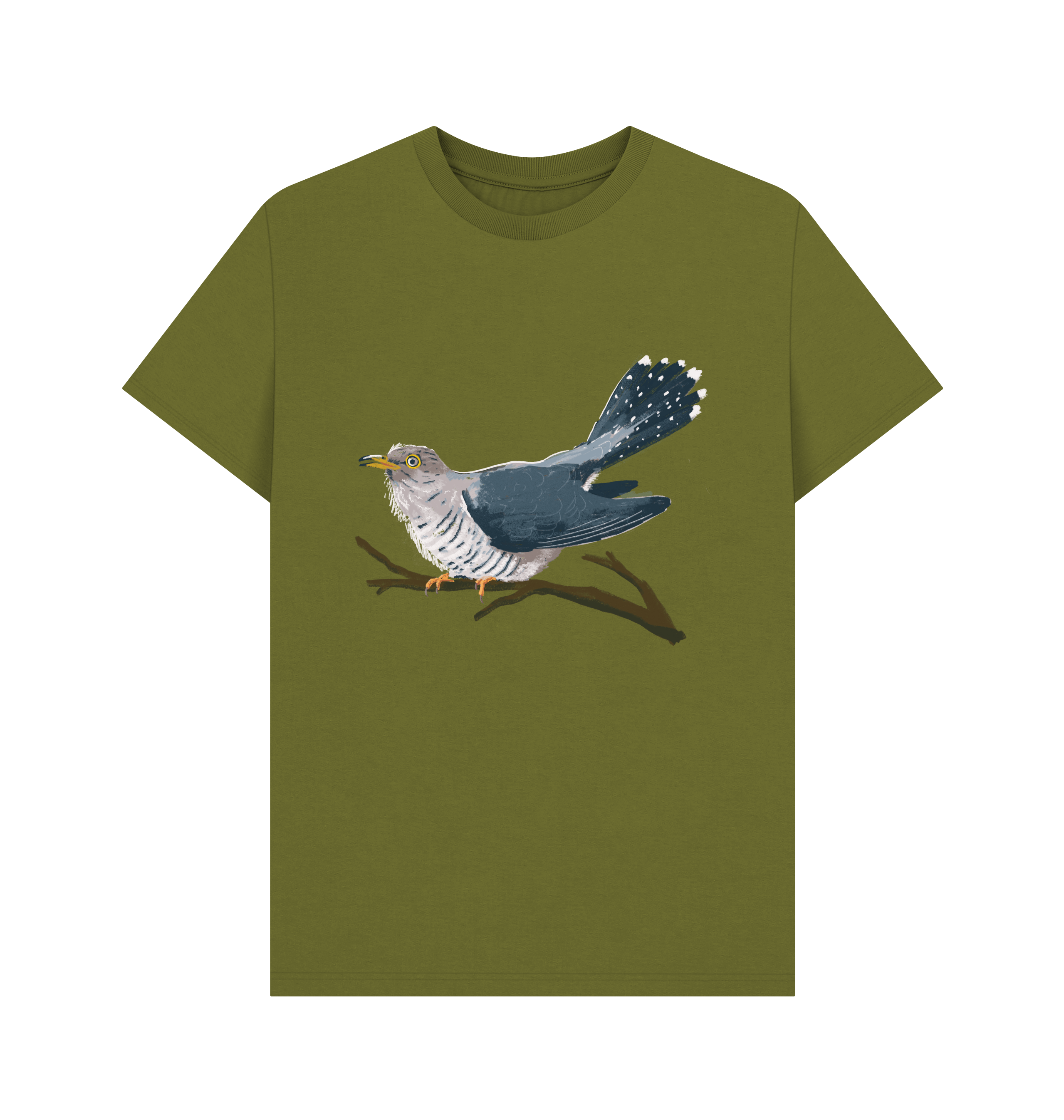Moss Green Printed T-shirt Front