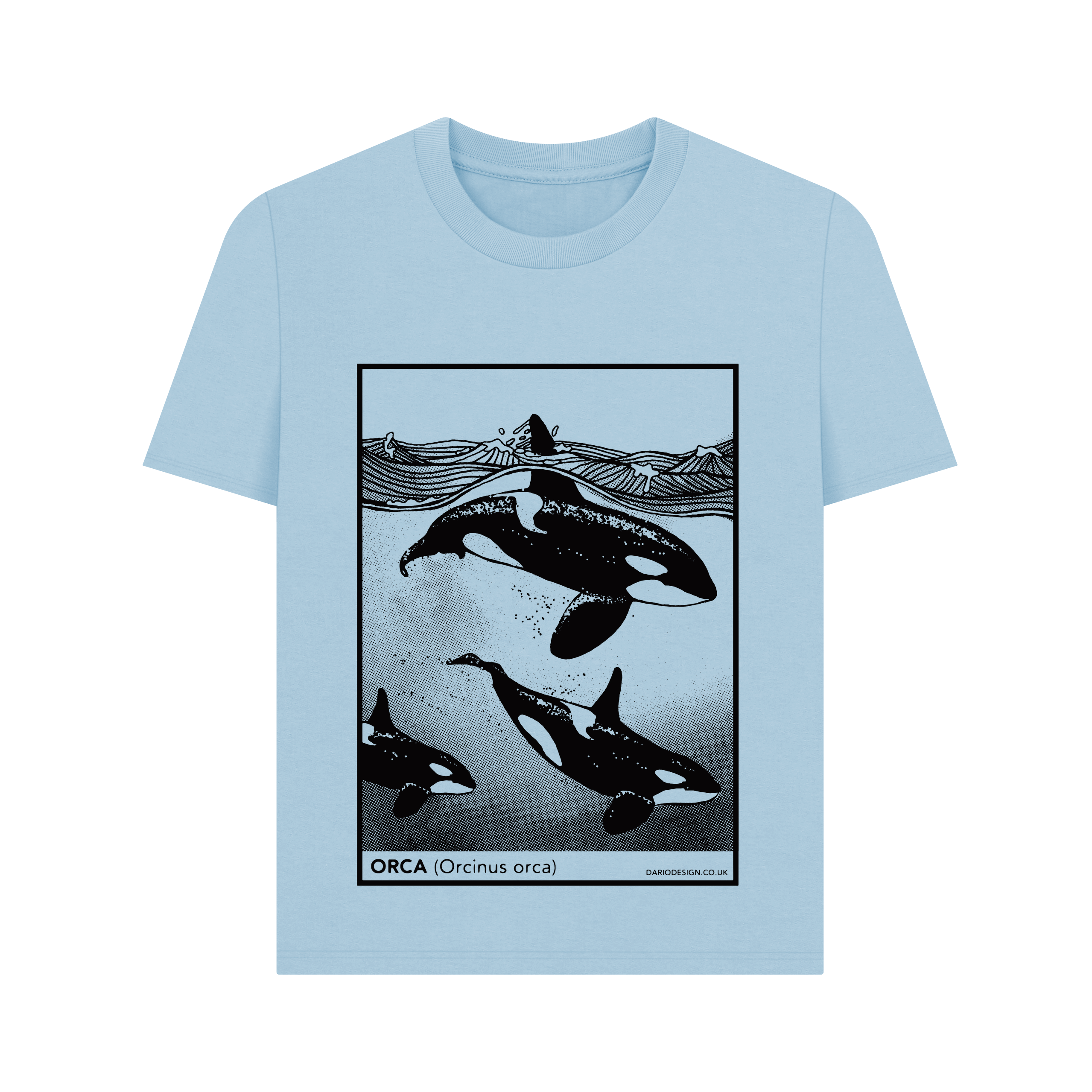 Milky Blue Printed T-shirt Front