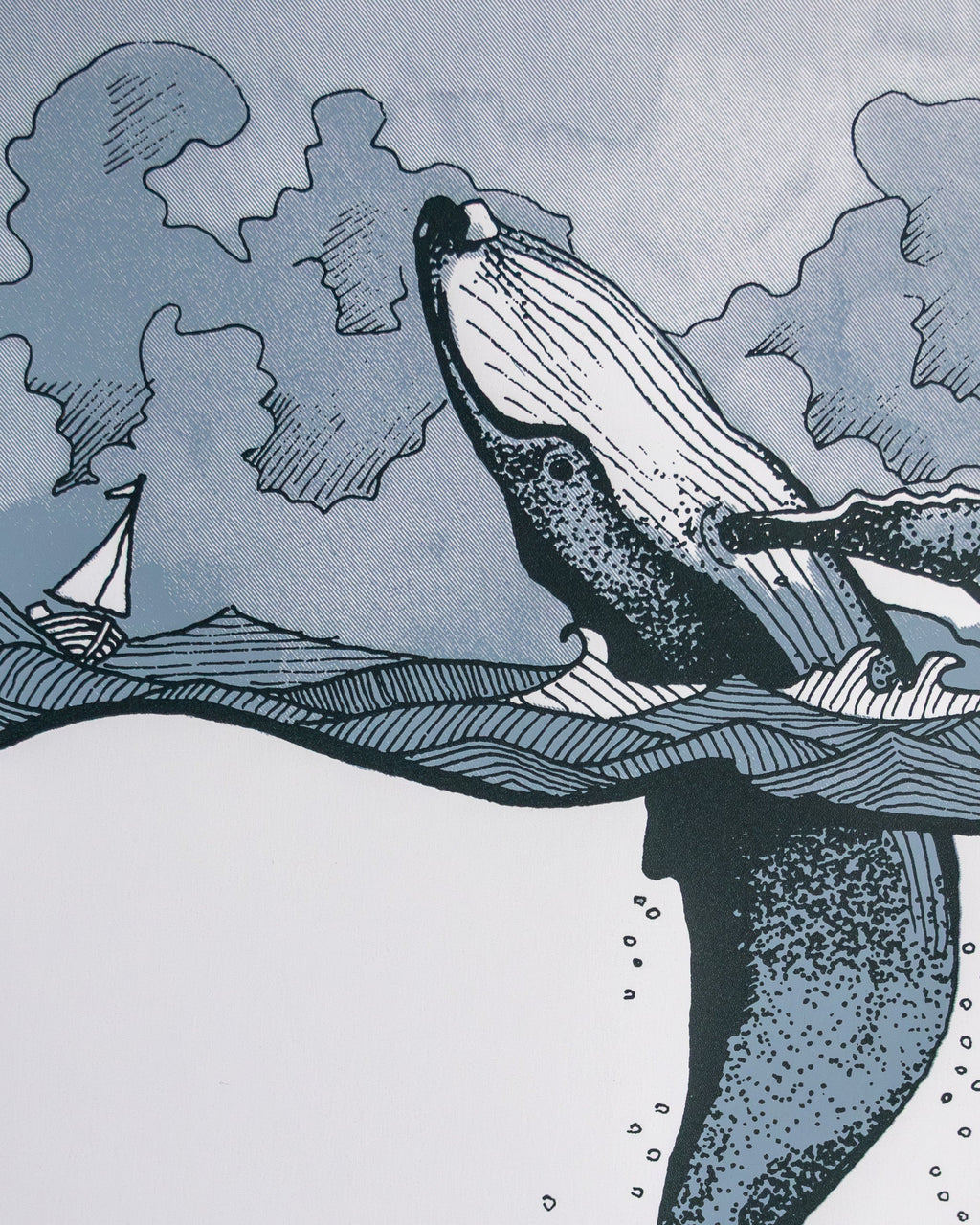 Humpback Whale in Stormy Seas - A3 Screen Printed limited edition