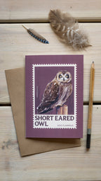 Short eared owl - A6 Greeting Card