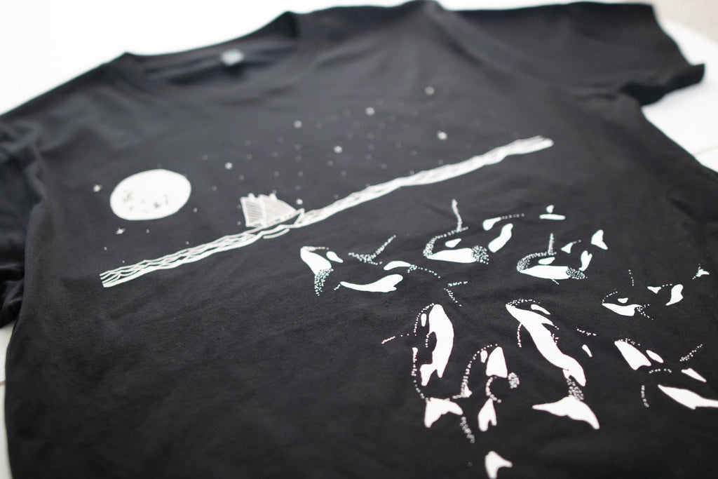Midnight Orca - Killer Whale T-shirt. Organic cotton tee