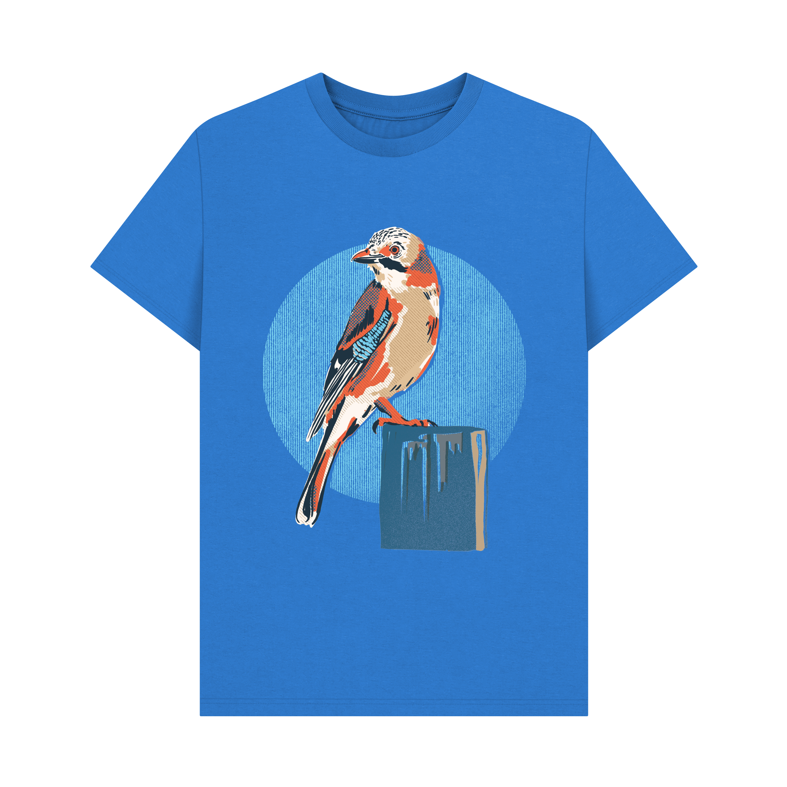 Bright Blue Printed T-shirt Front