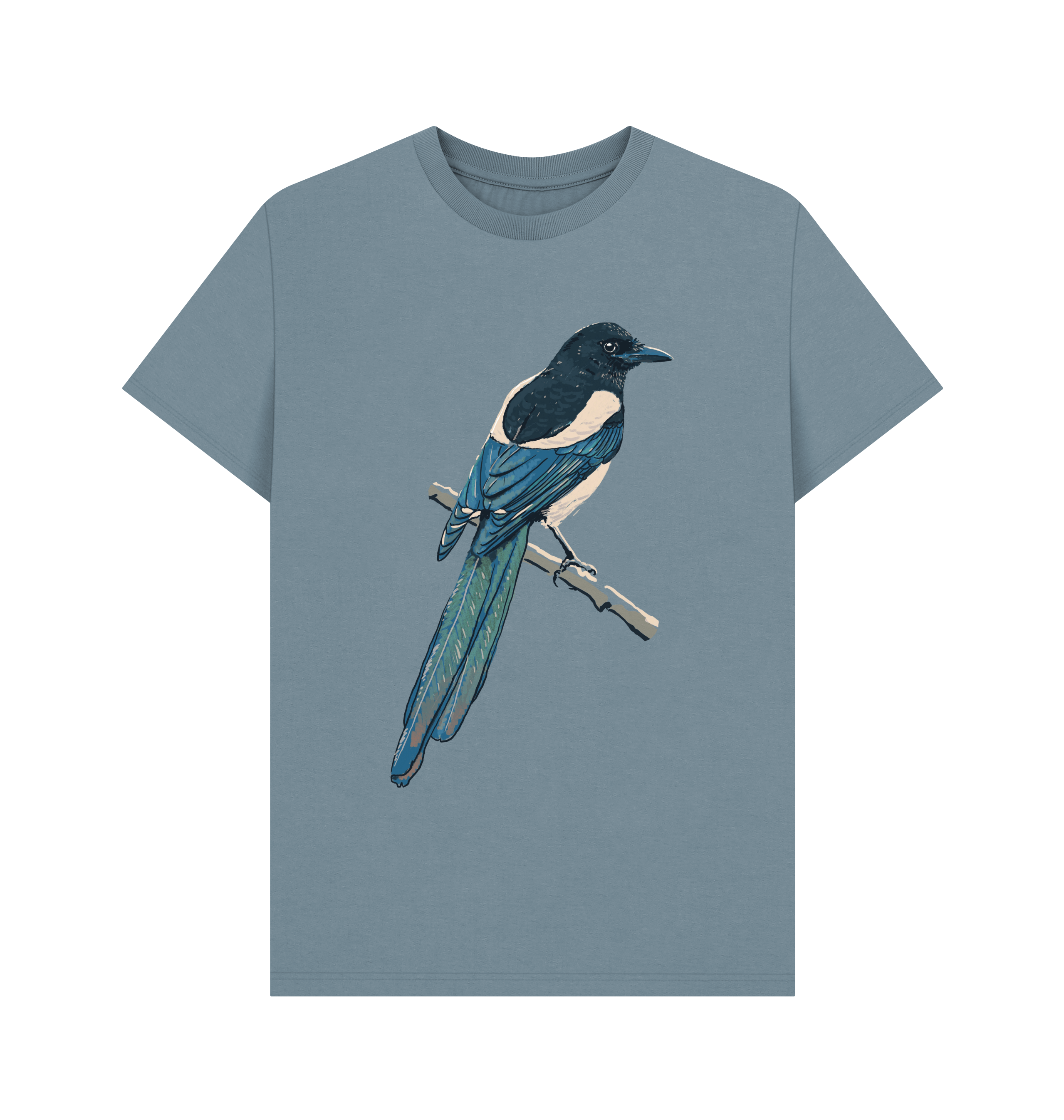 Stone Blue Printed T-shirt Front