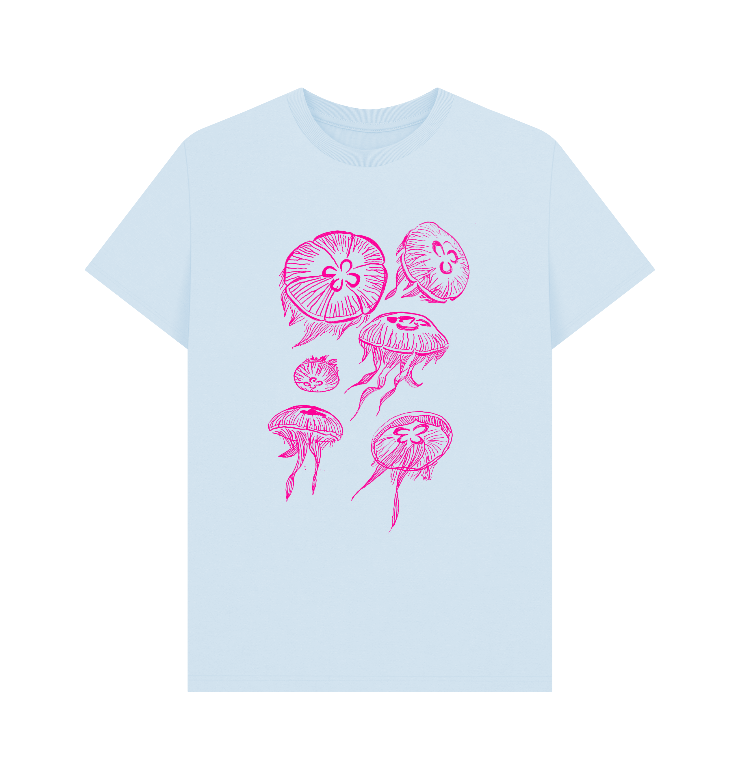 Sky Blue Printed T-shirt Front