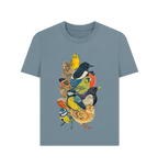 Stone Blue Printed T-shirt Front