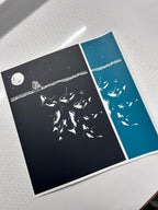 Midnight Orca - A3 Screen Printed limited edition (midnight blue / teal)