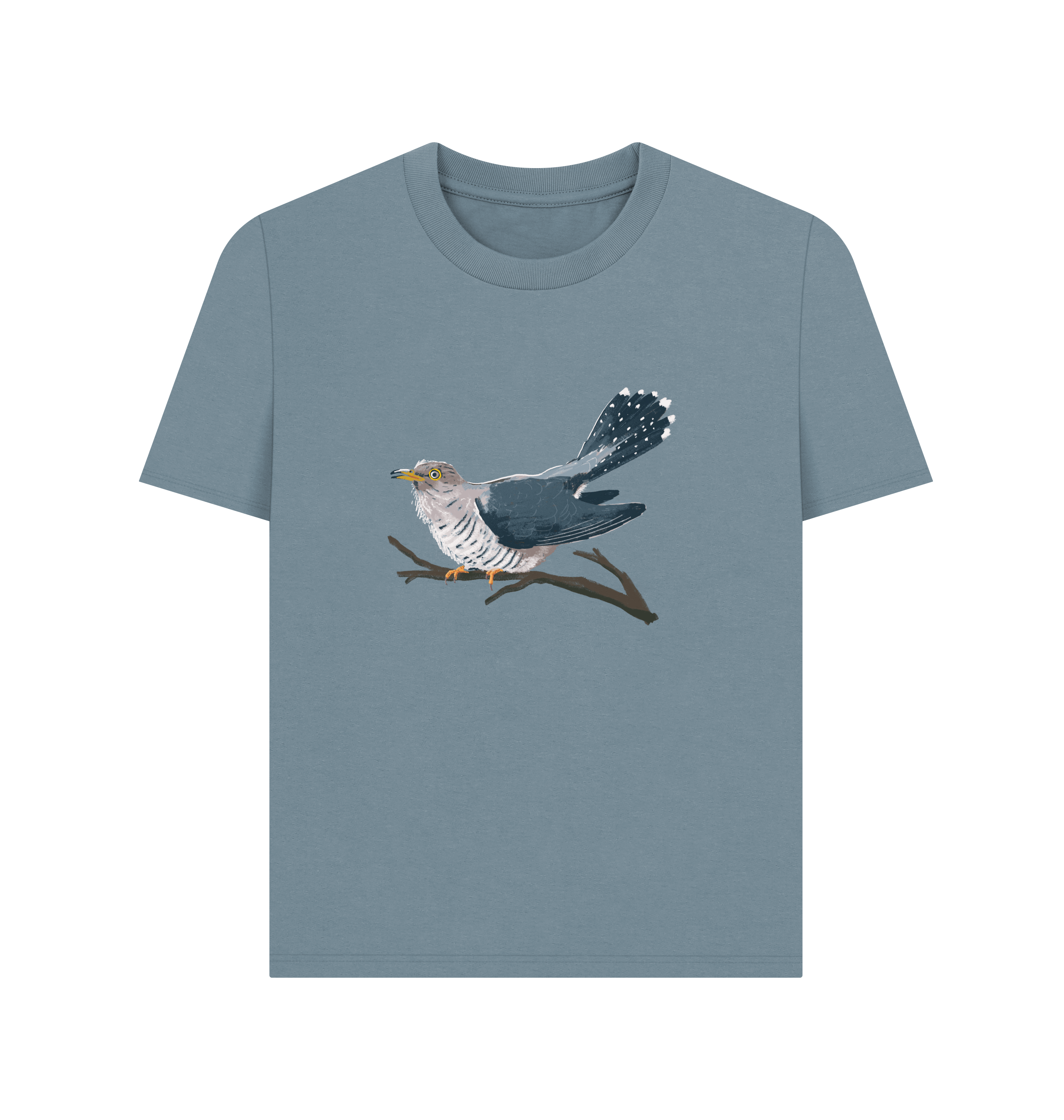 Stone Blue Printed T-shirt Front