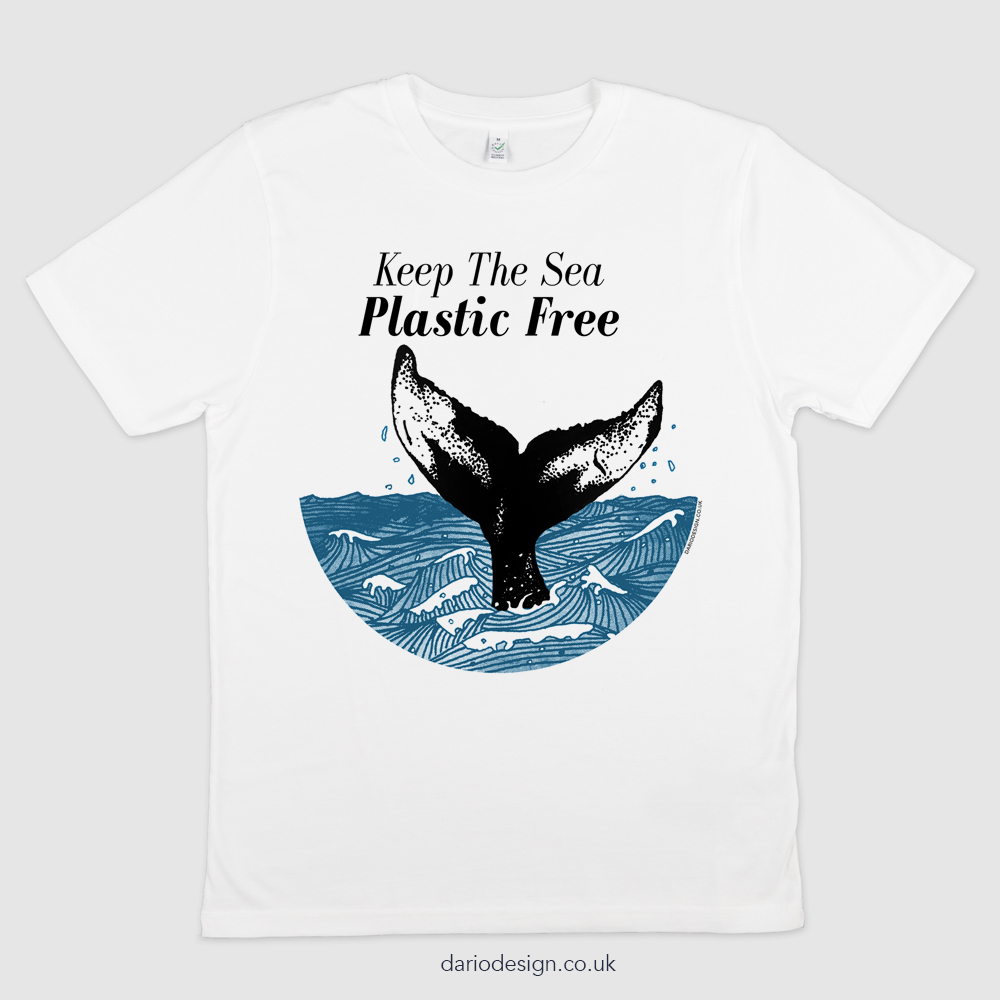 ‘Keep the Sea Plastic Free’ - Humpback whale tee (medium)