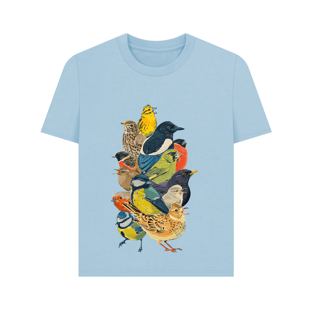 Milky Blue Printed T-shirt Front