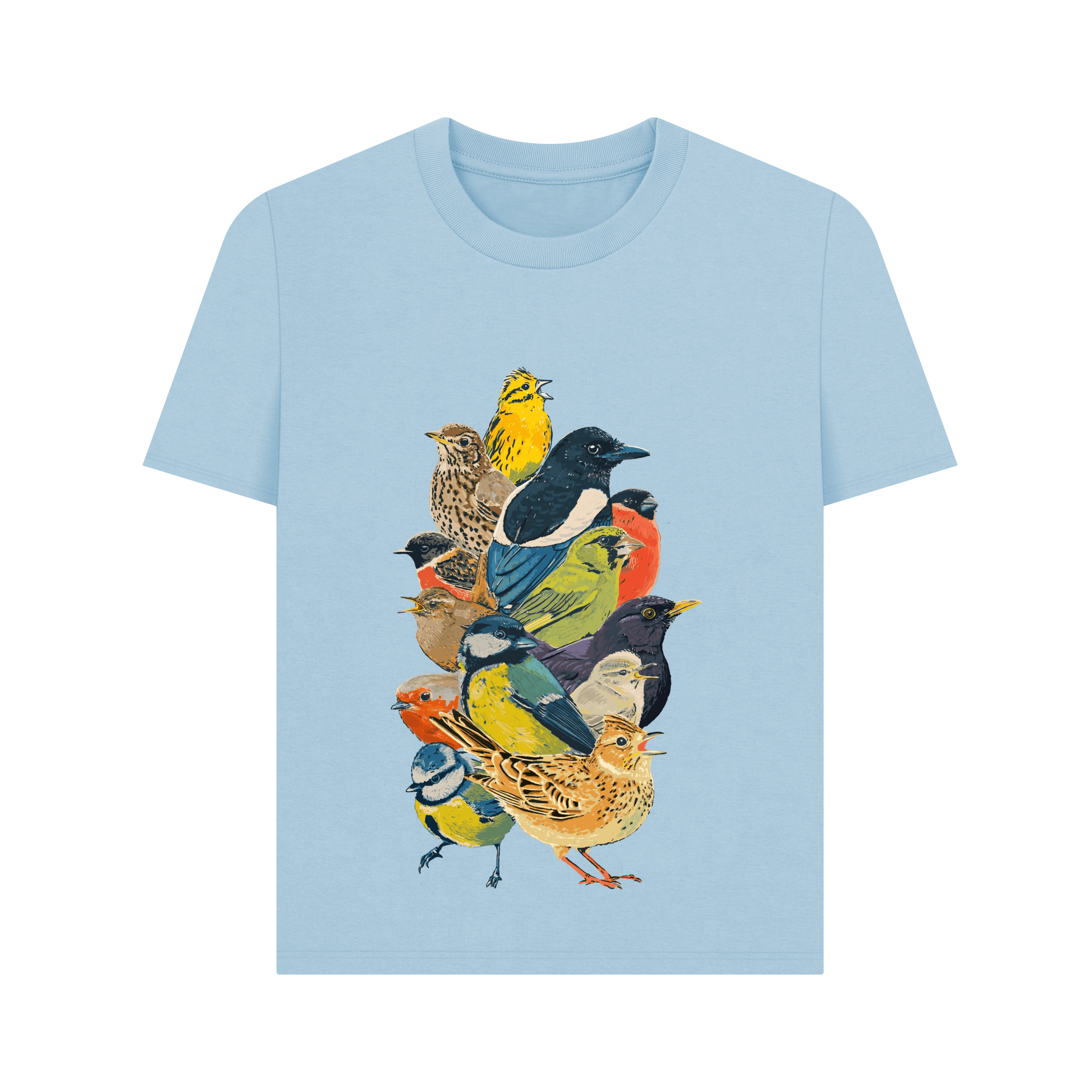 Milky Blue Printed T-shirt Front