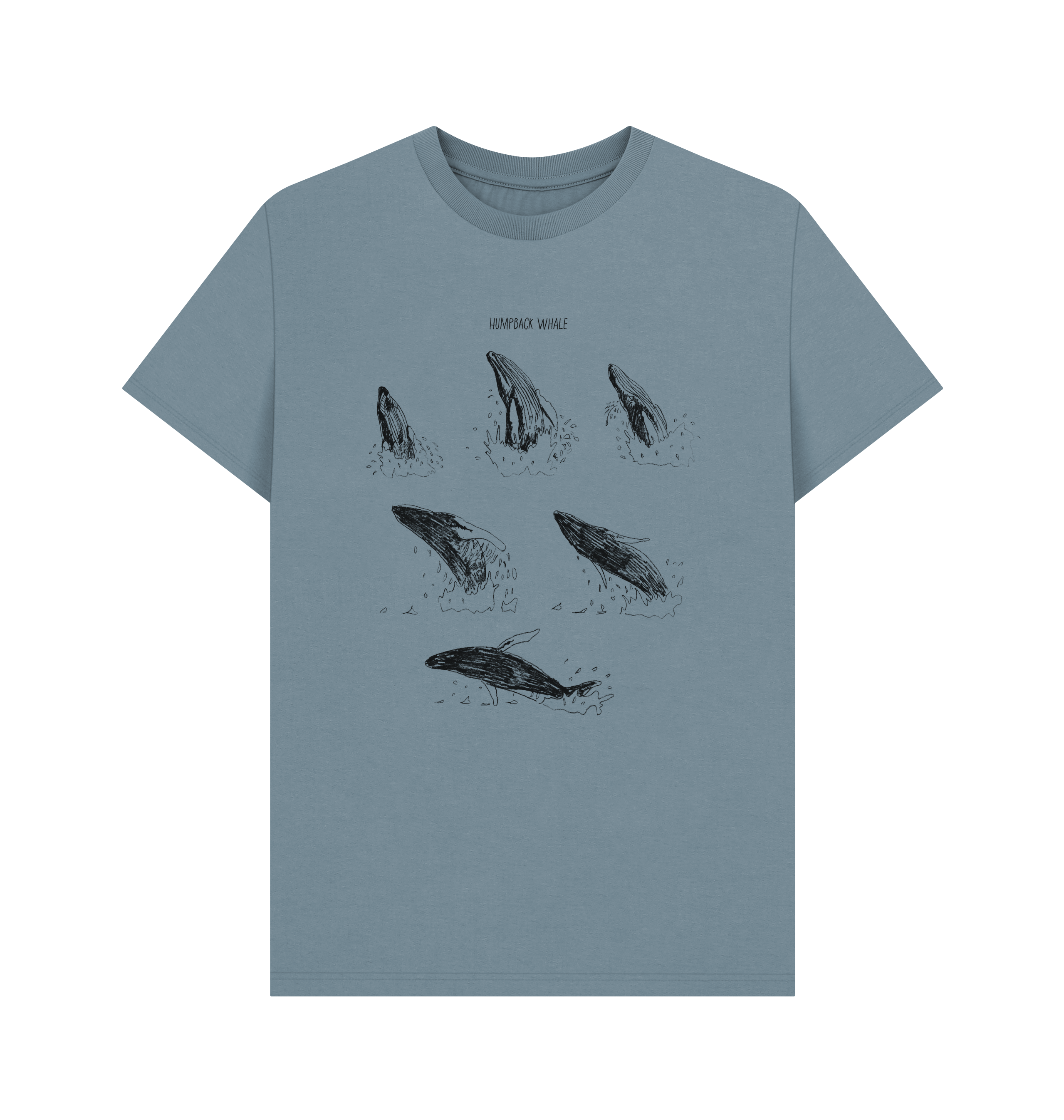 Stone Blue Printed T-shirt Front