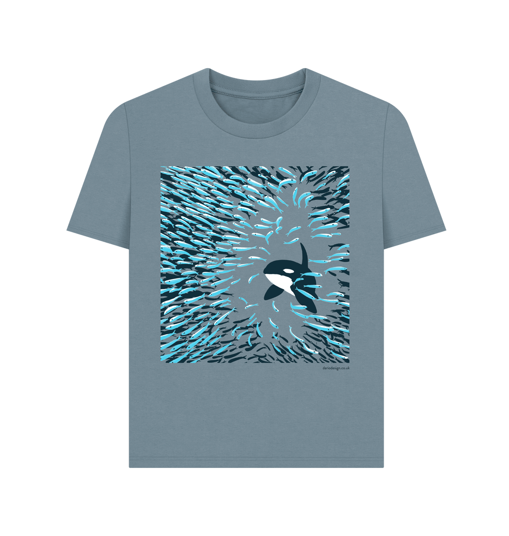 Stone Blue Printed T-shirt Front
