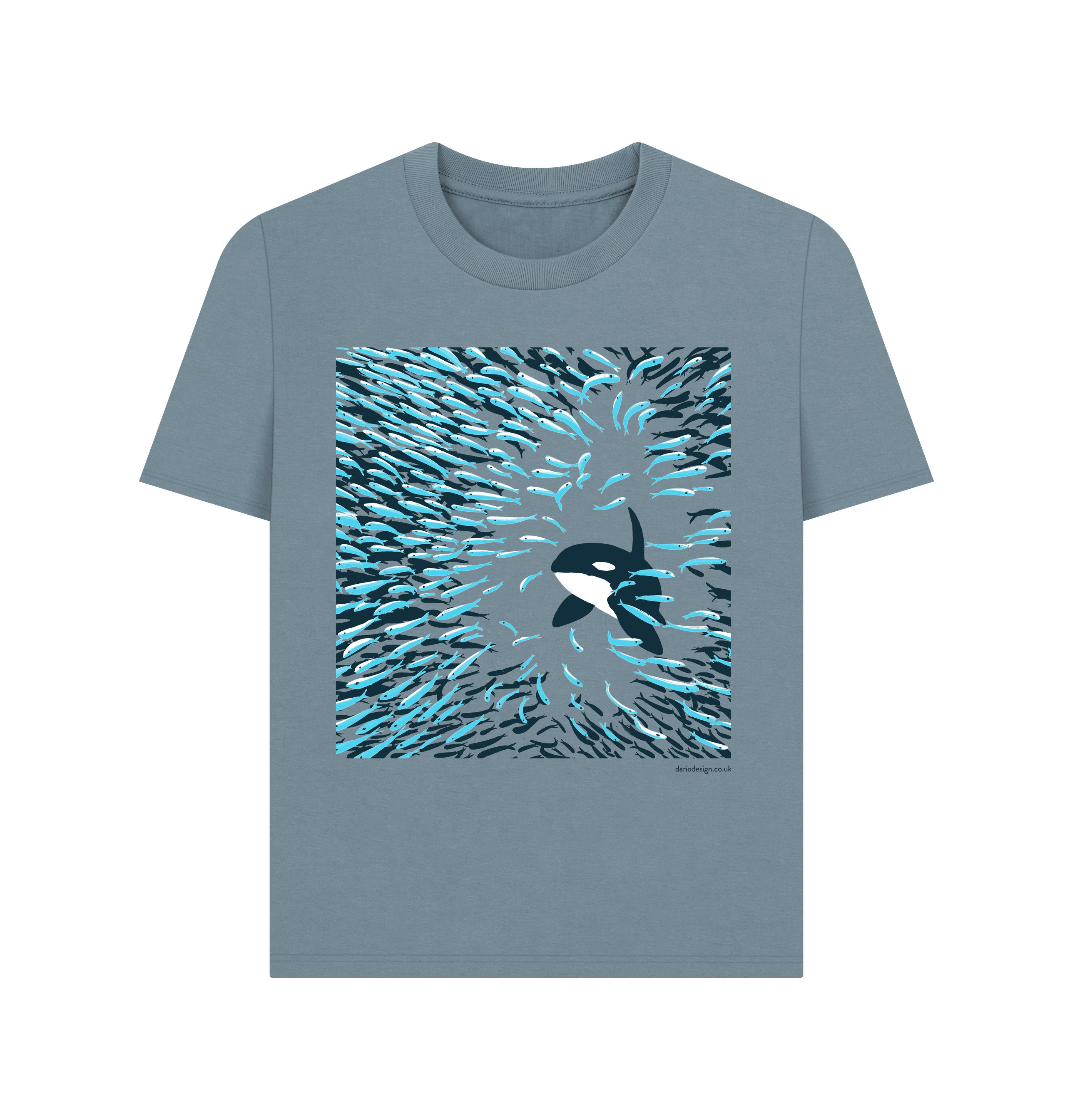 Stone Blue Printed T-shirt Front