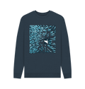 Navy Blue Printed Sweater Front