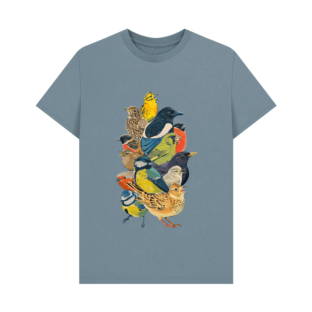 Stone Blue Printed T-shirt Front