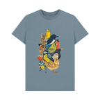 Stone Blue Printed T-shirt Front