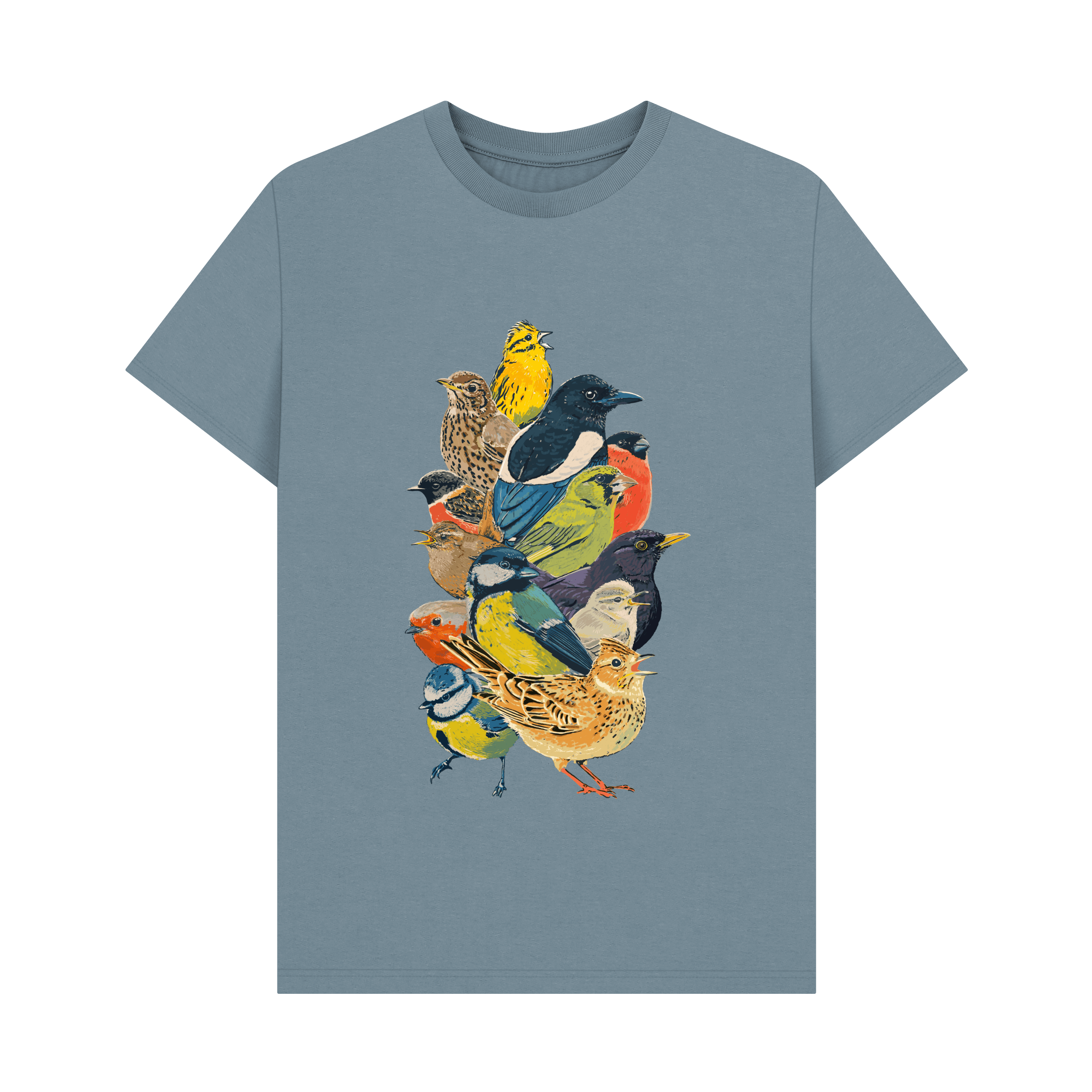 Stone Blue Printed T-shirt Front