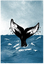 Humpback Whale Tail - A3 Limited Edition Humpback Whale Screen Print