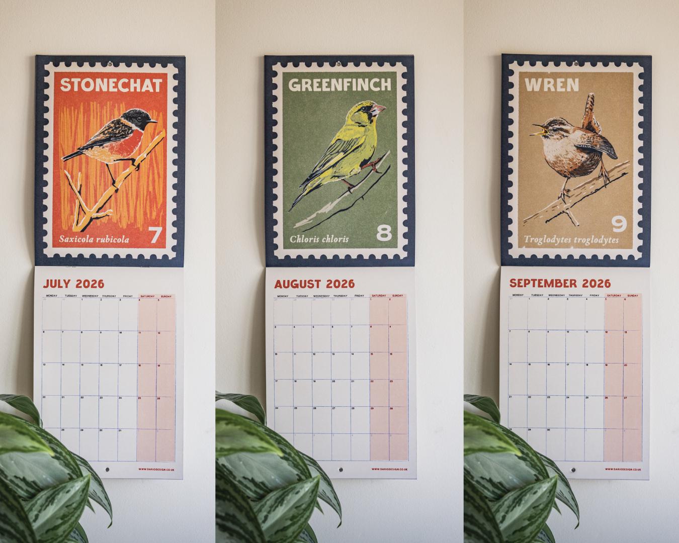 Songbirds - 2026 retro illustrated calendar