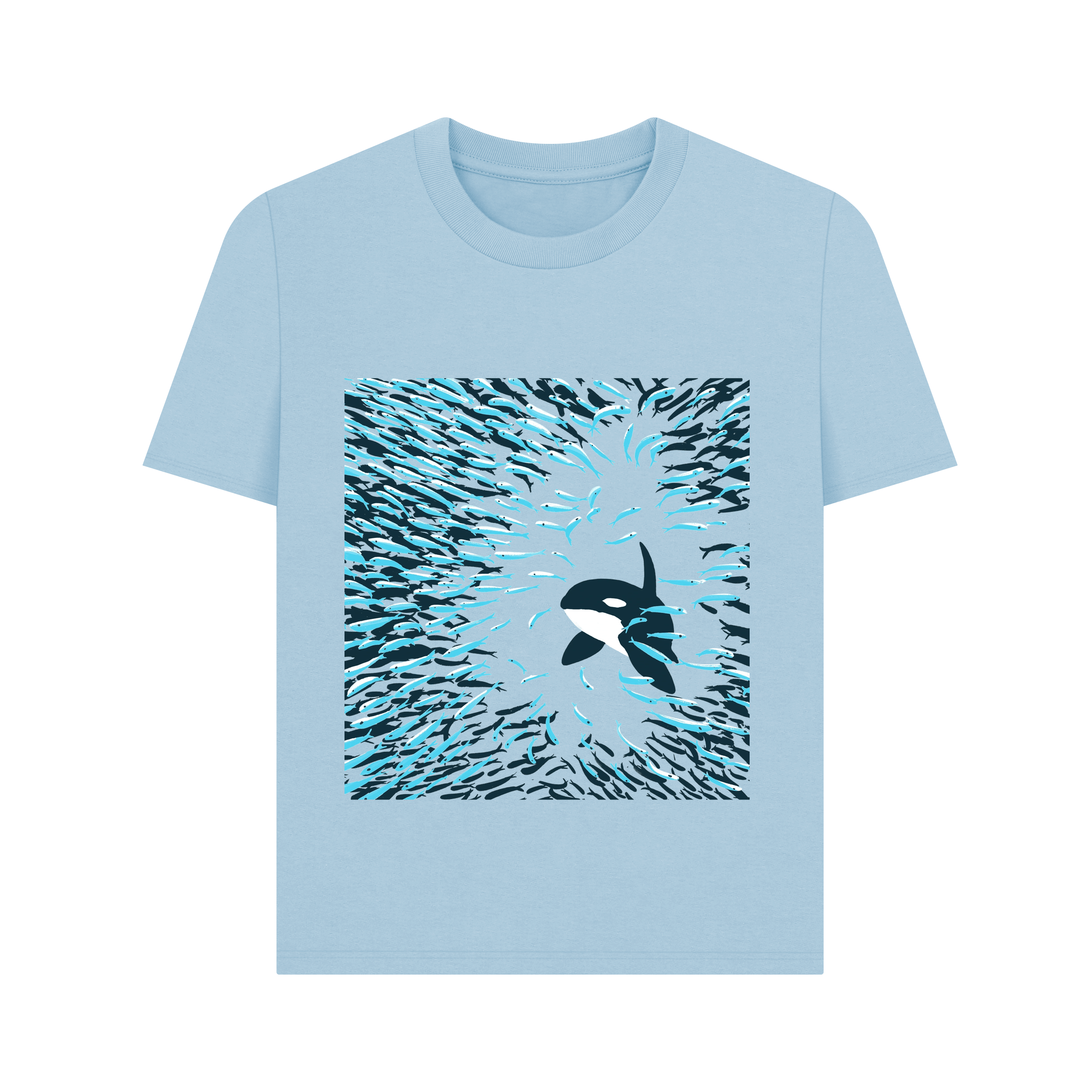 Milky Blue Printed T-shirt Front