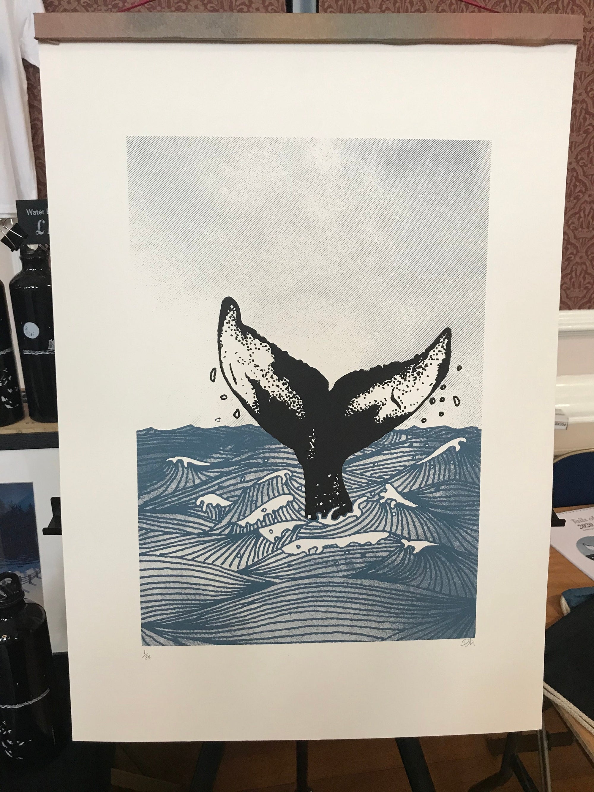Humpback Whale Tail - A3 Limited Edition Humpback Whale Screen Print
