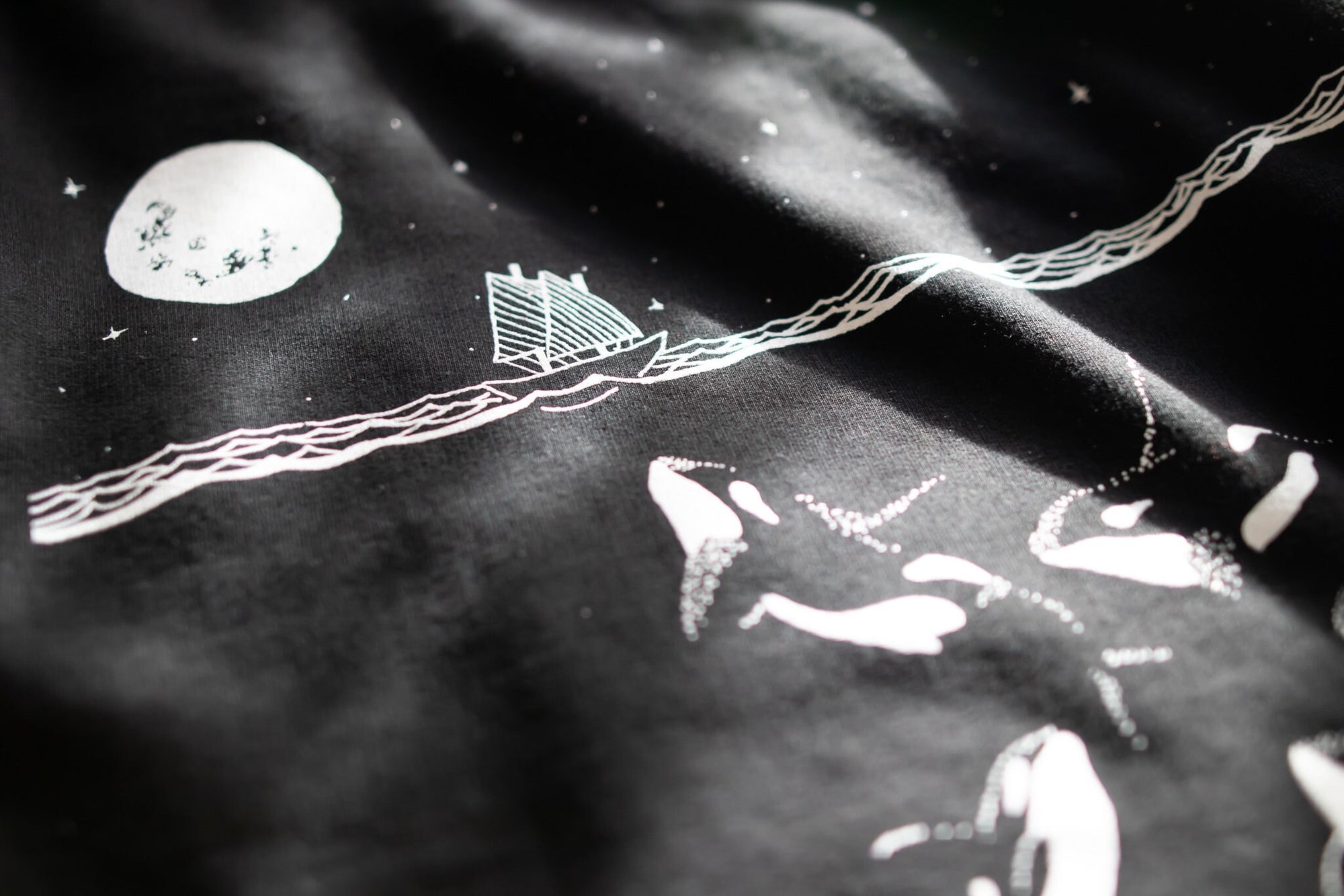 Midnight Orca Sweatshirt. Screen printed killer whale illustration