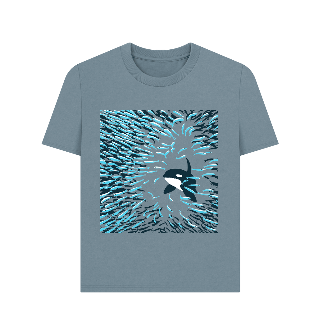 Stone Blue Printed T-shirt Front