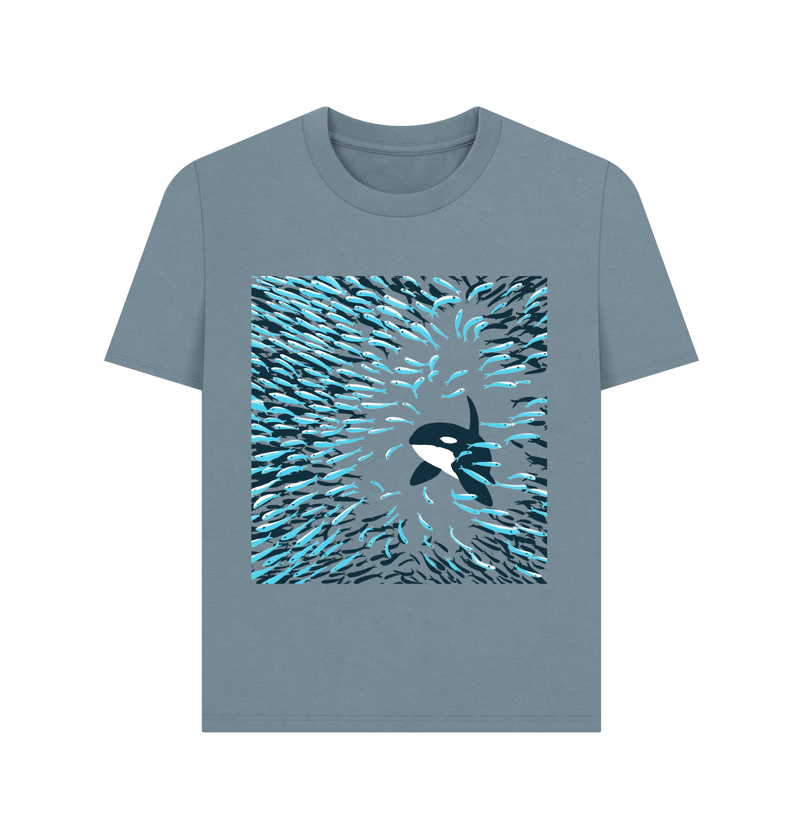 Stone Blue Printed T-shirt Front