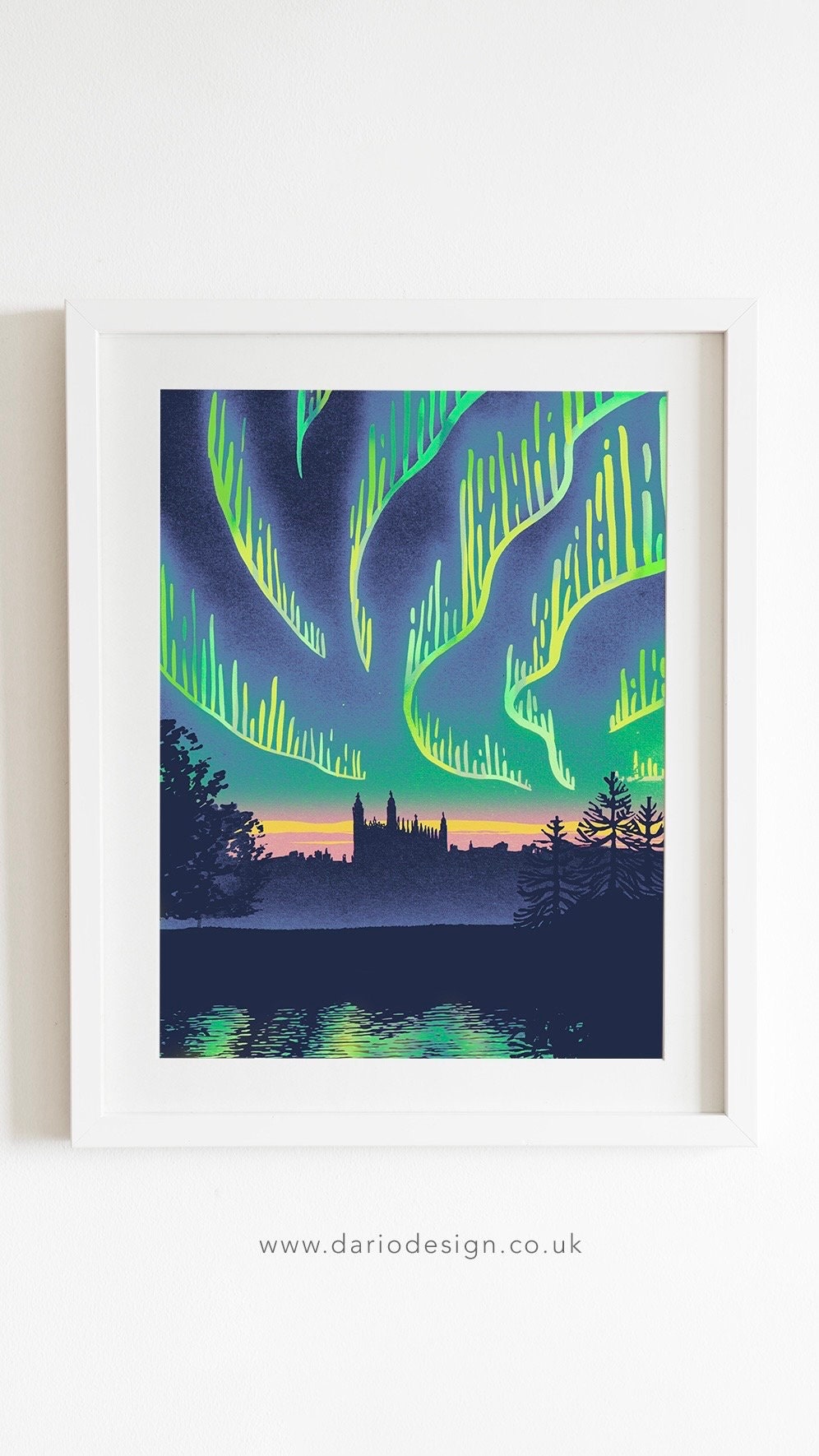 Kings College Cambridge Aurora - print.