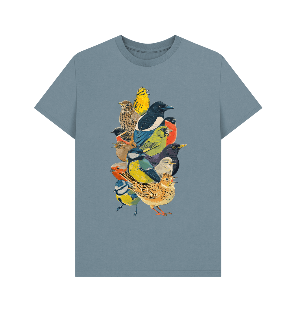 Stone Blue Printed T-shirt Front