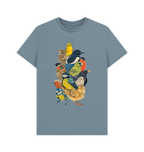 Stone Blue Printed T-shirt Front