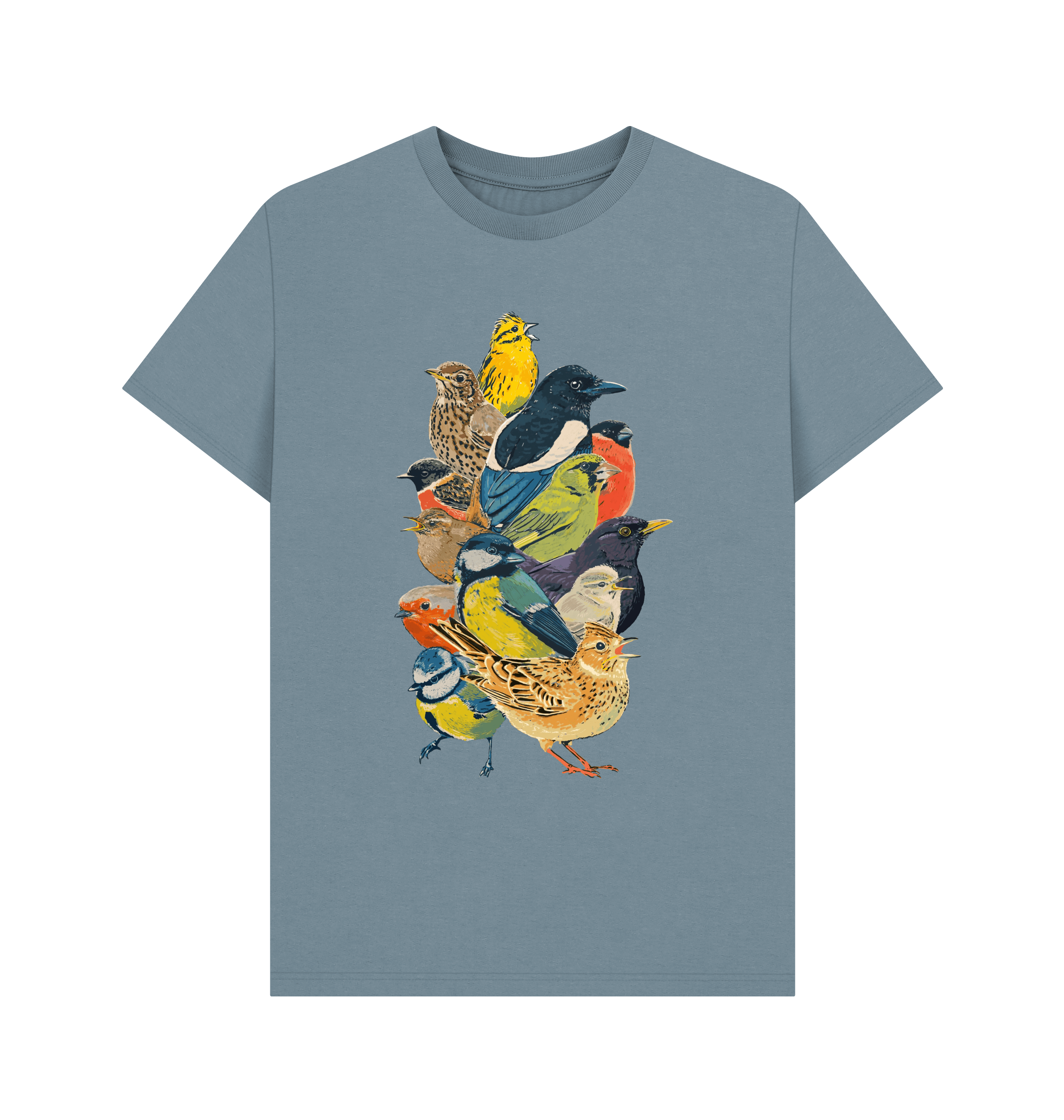 Stone Blue Printed T-shirt Front
