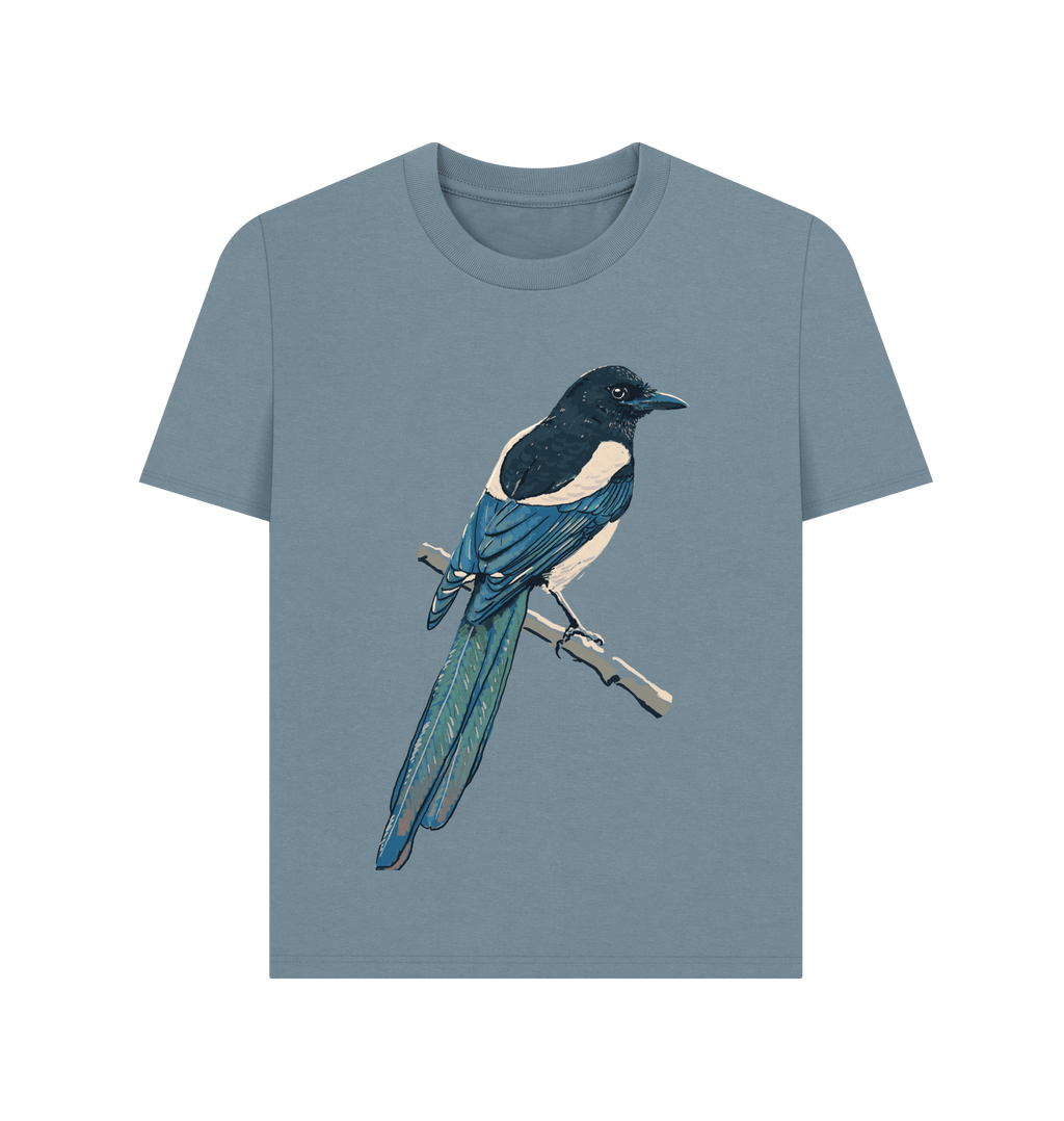 Stone Blue Printed T-shirt Front