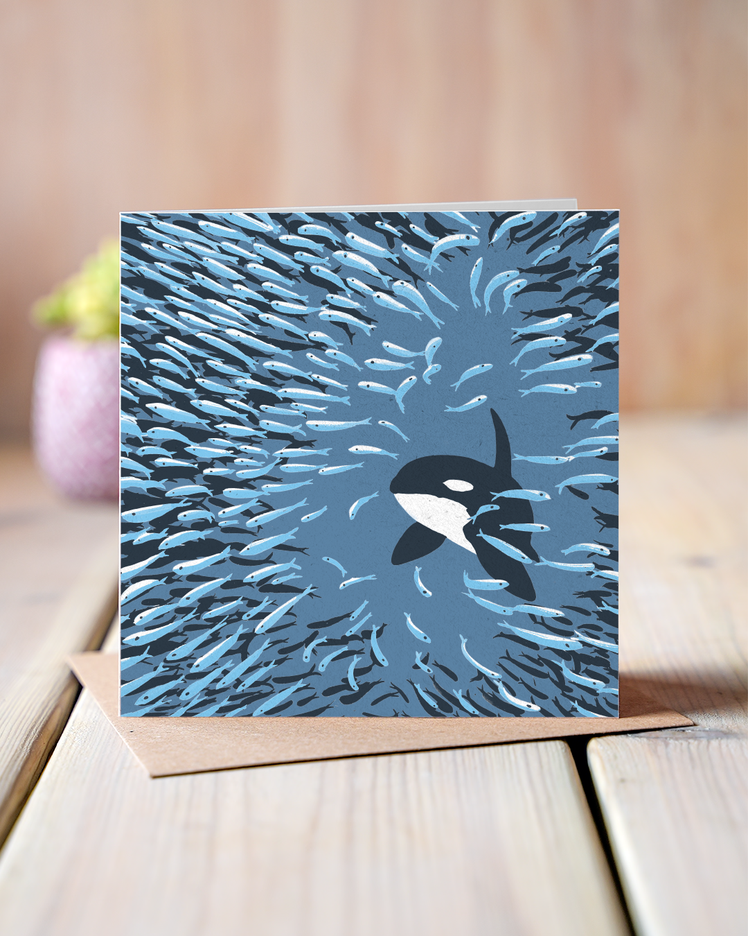 Orca Bait Ball - Greeting Card
