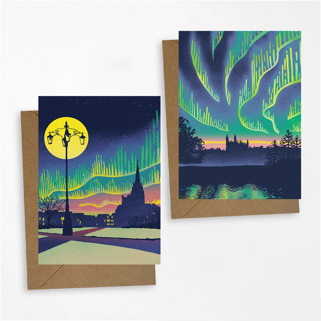 Cambridge Aurora - 2 x A6 Greeting Card pack