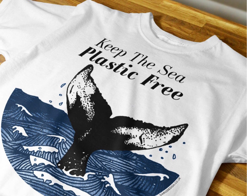 ‘Keep the Sea Plastic Free’ - Humpback whale tee (medium)