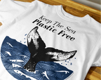 ‘Keep the Sea Plastic Free’ - Humpback whale tee (medium)
