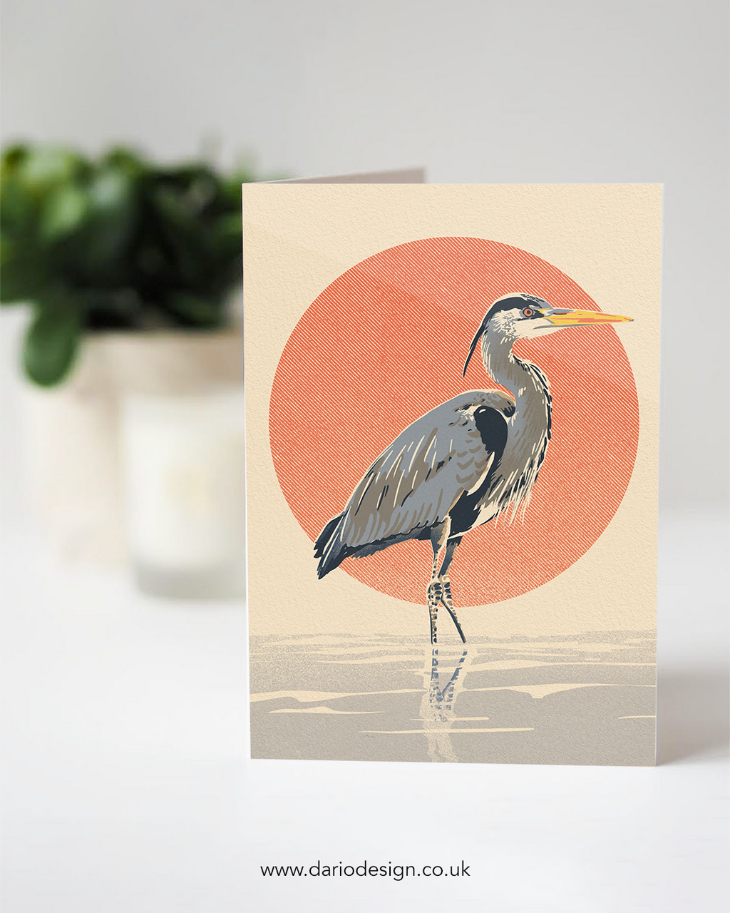 Heron - A6 Greeting Card
