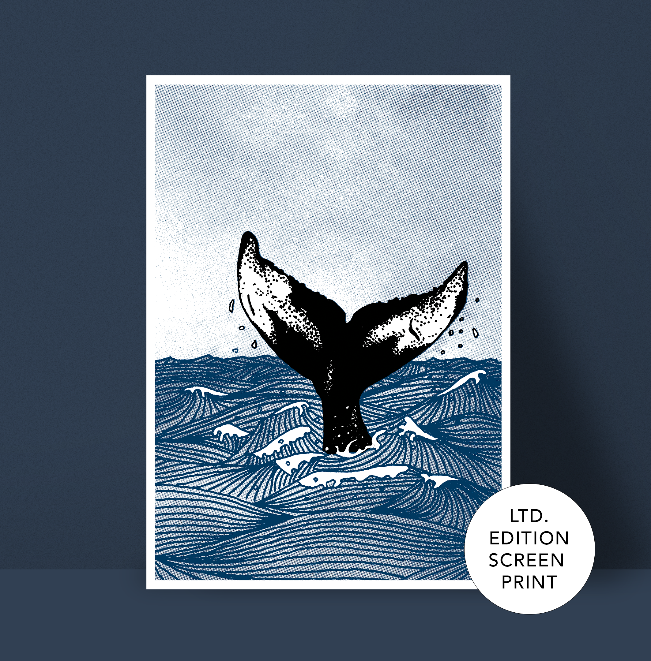 Humpback Whale Tail - A3 Limited Edition Humpback Whale Screen Print